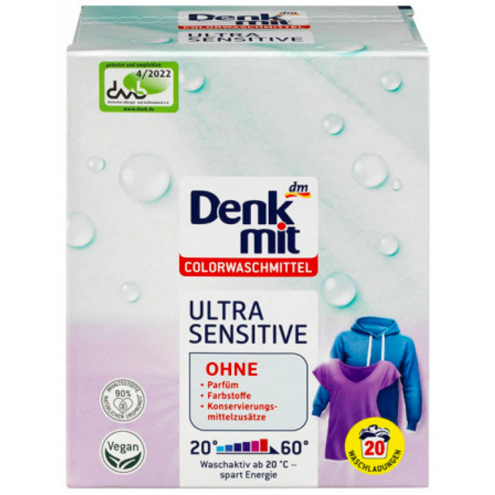 Засіб для прання кольорової білизни Denkmit Ultra Sensitive, 1,35 кг