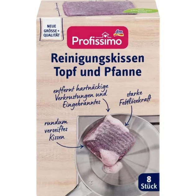 Подушка для чищення каструль і сковорідок від нагару Profissimo Reinigungskissen Topf und Pfanne , 8 шт