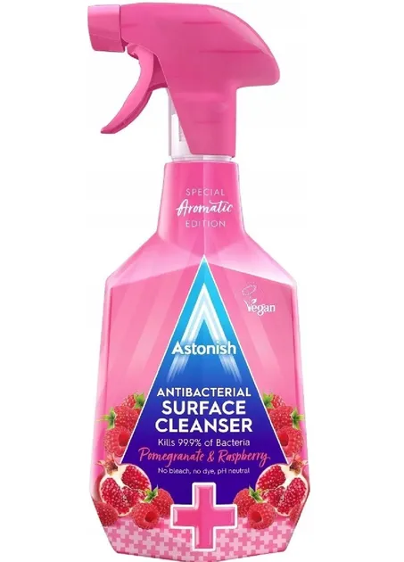 Антибактеріальний спрей (із гранатом і малиною) Astonish Antibacterial Surface Cleanser Pomegranate & Raspberry,750 мл