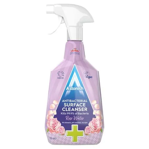 Антибактеріальний спрей (із трояндовою водою) Astonish Antibacterial Surface Cleanser Rose Water ,750 мл