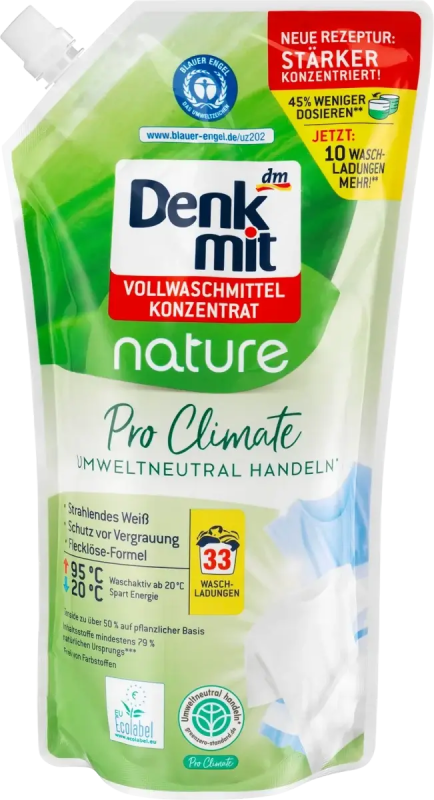 Біо-гель для прання Denkmit Vollwaschmittel Konzentrat Pro Climate Nature, 1 л.