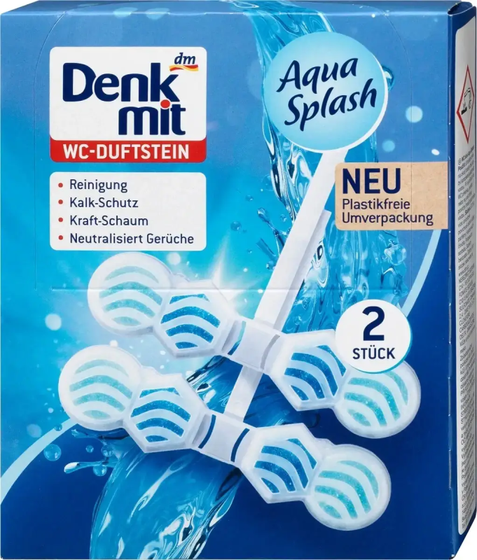 Підвісні таблетки (блок) для унітаза Denkmit WC-DUFSTEIN Aqua Splash, 2 шт.