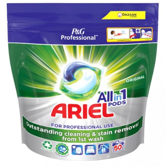 Капсули для прання всіх типів тканин Ariel Original for Professional use all in 1 pods, 60 шт