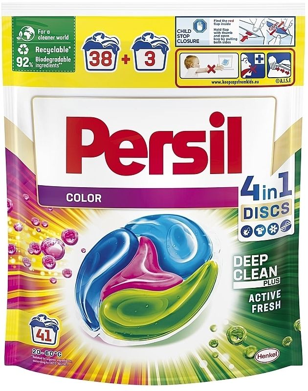 Капсули(Диски) для прання кольорової білизни Persil Color 4 in 1 Deep Clean ,  41 шт