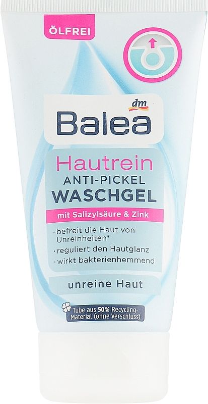 Гель для вмивання проти прищів із саліциловою кислотою і цинком Balea Hautrein Anti-Pickel Waschgel, 150 мл