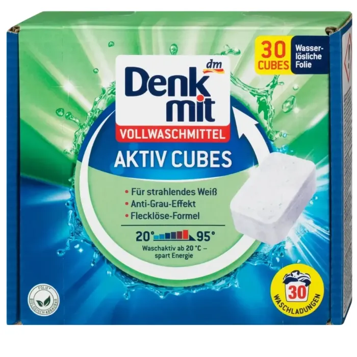 Таблетки для прання білої білизни Denkmit Vollwaschmittel Cubes, 30 шт